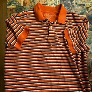 Orange striped collar T